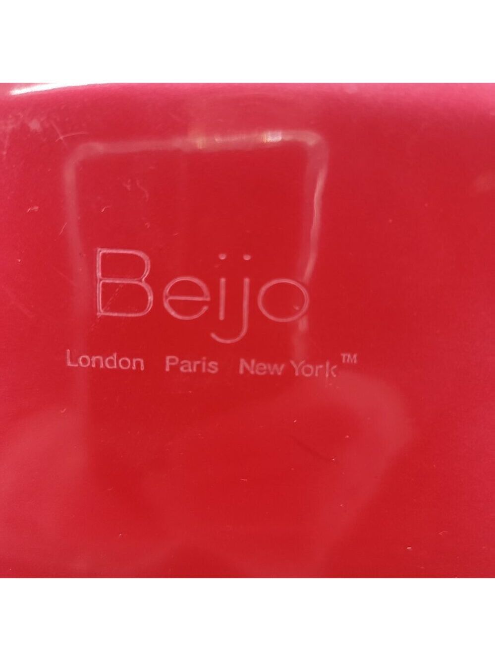 Beijo Red Patent Finish Shoulder Bag Y2K Sculptural Crescent Purse Retro Futuris - Picture 3 of 10
